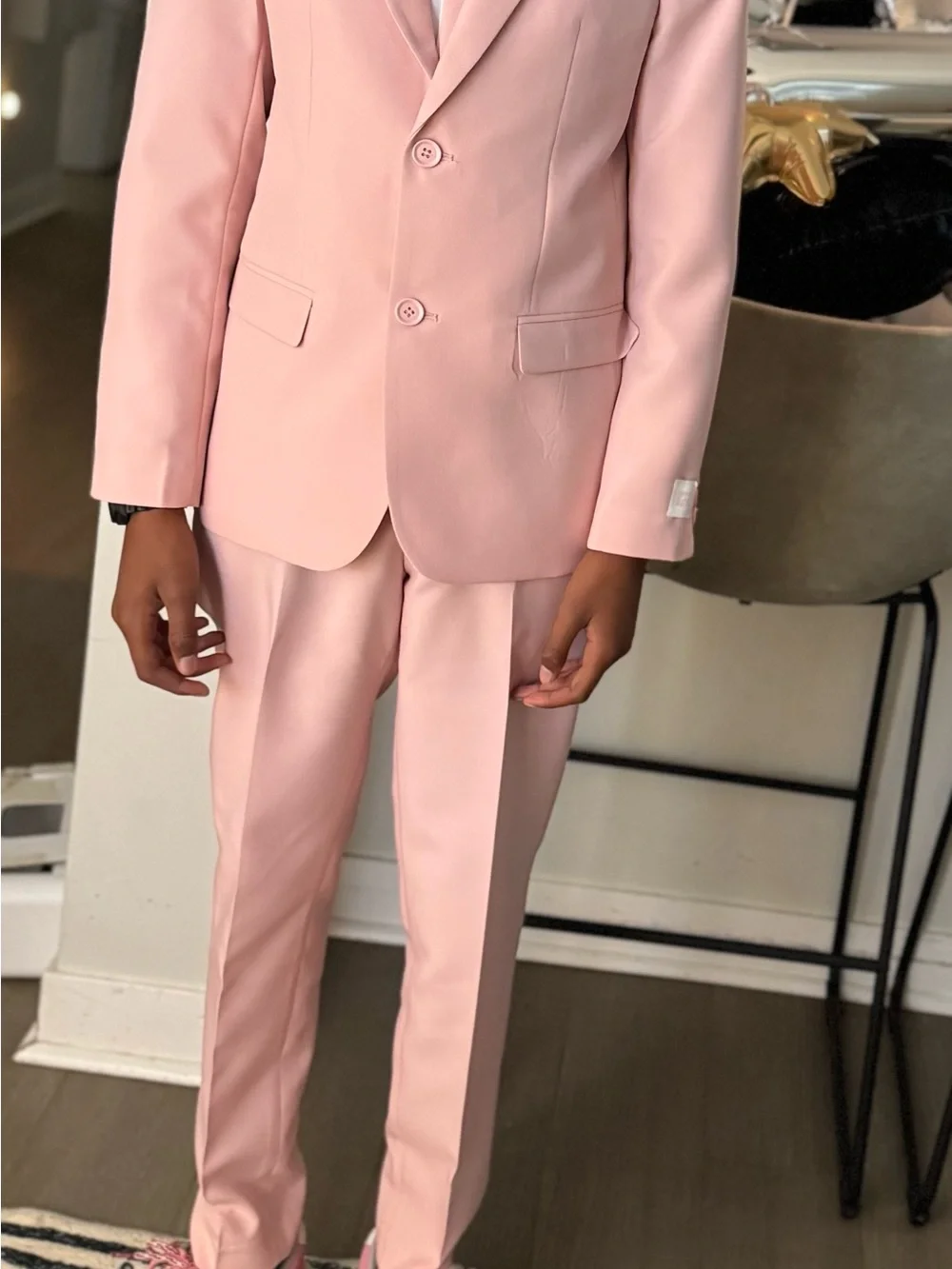OppoSuits Blush Pink Dress Shirt with Orange Branded Band